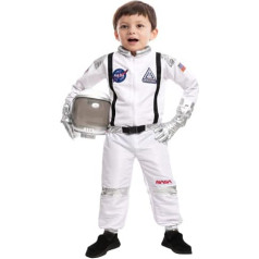 Spooktacular Creations Unisex Kids Helovīna kostīms Astronauta kostīms ar sudraba svītrām ballītēm (3T (3–4 gadi))