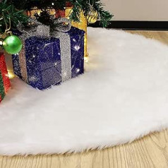 78 cm Ziemassvētku eglītes svārki, apaļas formas Ziemassvētku eglītes statīva paklājs, apakšsega, egles sega, balta plīša eglītes sega, Ziemassvētku rotājumi, Ziemassvētku eglītes svārki Ziemassvētku rotājumi