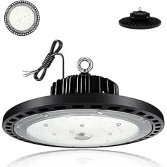 High Bay LED veikala apgaismojums, 150 W LED UFO rūpnieciskā lampa, 22500 LM LED zāles prožektors, 6500 K LED darbnīcas lampa, IP66 ūdensizturīga NLO lampa rūpnīcām, garāžām, lidostām, noliktavām