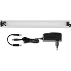 REV SLIMTOUCH Schrankbeleuchtung, LED Küchenunterbauleuchte, flach 18mm - erweiterbar, 32cm, 5W, 420lm, sudrabs