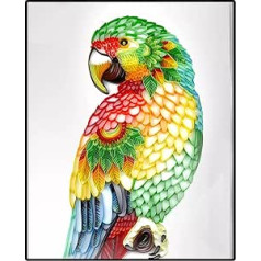 CRAFTiDA Quilling Paper Kits for Adults, Filigree Paper Set with Quilling Tools and EVA Pattern Board, Handmade, 40 x 50 cm (Parrot)