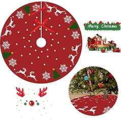 Christmas Tree Skirt 122 cm, Tiuxiu Christmas Tree Skirt Willow Round Red Christmas Tree Blanket Christmas Tree Underlay Carpet Christmas Decoration Indoor