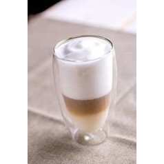 maxxo dubultsienu brilles Laté Macchiato 4 x 380 ml kafijas termiskās glāzes komplekts ar peldošu efektu izturīgas kafijas glāzes