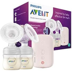 Philips Avent elektriskais krūts sūknis SCF397/11 dubultsūknis, elastīgs silikona spilvens, dabīgs pudele, kluss motors