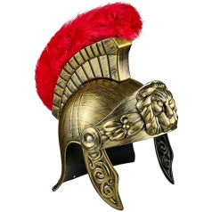 DKaony romiešu ķivere 300 Spartan ķivere romiešu spalva Spartan spalvu gladiator Cosplay kostīmu cepures aksesuāri pieaugušajiem zelts 25x19cm