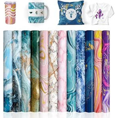 Infusionble Transfer Ink Sheets Watercolor Marble Sublimation Paper for Cricut Cups Press DIY Key Chain T-Shirts 12 x 12 Inch