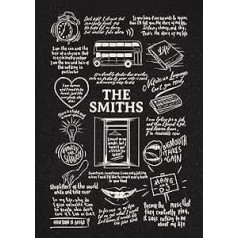 The Smiths Doodle dziesmu tekstu plakāts — The Smiths Print Gifts — The Smiths mākslas darbu dāvana The Smiths Lover mūzikas plakātam (melns tāfele, A4 bez rāmja)