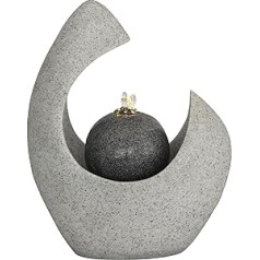 Dehner Koa Indoor Fountain with LED Lighting, Approx. 35 x 28.8 x 17.3 cm, Artificial Stone, Grey