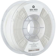 QIDI TECH TPU 95A augstas plūstamības kvēldiegs 1,75 mm, TPU95A-HF elastīgs 3D printera pavediens lielākajai daļai FDM 3D printeru, augsta elastība, piemērots ātrdarbīgai drukāšanai, 1 kg spole, balta