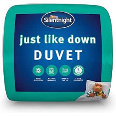 Silentnight Just Like Daunendecke für Doppelbett, luksusa, 10,5 Tog, das ganze Jahr über, gefüllt mit weichen, seidigen Fasern, maschinenwaschbar, hipoalergēns, Doppelbett, weiß