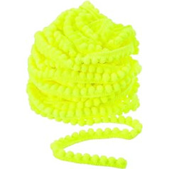 QUARKZMAN 10 Yards Pom Pom Ball Fringe Dekoratīvās lentes šūšanas piederumi DIY mājas aizkaru apģērbu spilvenu dekorēšanai (5 mm neona zaļš)