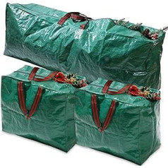 Almineez Aufbewahrungstasche für Weihnachtsbaum und Dekoration, für Eiszapfen, Lametta, Kranz, Girlanden, Kugeln, Schleifen, Etiketten, Geschenkpapier, Beutel mit Reißverschluss für bis zu 2,1 m große