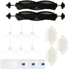 HMHAMA rezerves daļas, kas saderīgas ar Tefal Rowenta X-Plorer Series 75 RG7687 RR7684WH robotu putekļu sūcēju, 2 x galvenā birste, 6 x sānu suka, 3 x filtrs, 3 x tīrīšanas paliktņi