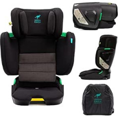 Urban Kanga Wallaroo bērnu sēdeklītis 15-36 kg no 3 gadiem Isofix pārnēsājams un salokāms i-Size 100-150 cm (melns) (melns)