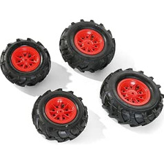 Rolly 40 985 3 Rotaļlietas rollyTrac Air Tyres Luftbereifung (für RollyToys Fahrzeuge, Felge rot, Größen: 2x 260x95 / 2x 325x110) 409853