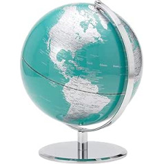 Torre & Tagus Latitude World Globus Blaugrüner Globus | Globen der Welt mit Ständer | Weltkugeln für Erwachsene | Globus mit verchromtem Metallsockel für Heimbüro & Wohnzimmer Kaminsims |