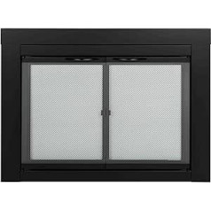 an-1010 Alpine Fireplace Glass Door, Black