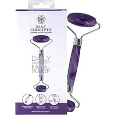 Daily Concepts Daily Amethyst Facial Roller Helps Flush Lymphatic System, Increase Circulation, Reduce Puffiness and Relieve Negativity, Vegan 150 g