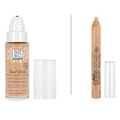 So'bio Étic LÉA NATURE SO BIO Étic Routine Make-Up Face Moisturizing Foundation (Bēšs zelts - 30 ml) + Korektors (Zelta bēšs - 1,9 g) Organic Certified - Vegāns | Ražots Francijā