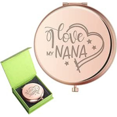 Z-Crange Dāvanas vecmāmiņai, I Love My Nana Rose Gold kompaktais spogulis vecmāmiņai, unikāla mātes dienas dāvana vecmāmiņai no mazdēla, mazmeita