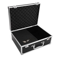 ‎Generic Tattoo Kit Box, Tattoo Case Organiser, 32 x 24.1 x 13 cm with Lock, Tattoo Machine Carrying Case, Aluminum Alloy with Sponge for Tattoo Machine Case (Black)