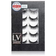 Lashes View Augstākās kvalitātes magnētiskās skropstas, 5 pāri, 5 magnēti vienā gabalā, Drama Look 2D, luksusa kolekcijas komplekts, uzglabāšanas kaste, mīkstās skropstas, vegānas, atkārtoti lietojamas, ilgtspējīgas, ideāli piemērotas l