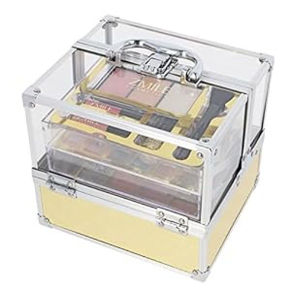 ‎Zmile Cosmetics ZMILE COSMETICS Glam Transparent Cosmetic Case Vegan Cosmetics ar dekoratīvās kosmētikas komplektu ceļojumiem un dāvināšanai