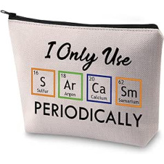 Ķīmijas skolotāja grima soma Smieklīga zinātnes dāvana Es izmantoju tikai sarkasma periodisko kosmētikas somiņu, sarkasms