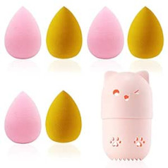 Sonku 6 gab grima sūkļa komplekts, Sonku Beauty Blender Sponge Foundation Blending Blender Korektors Pulverkrēms ar 1 Sponge Blender konteineru