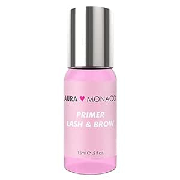 Aura Monaco Lash & Brow Primer 15 ml skropstu un uzacu attaukošanai Lifting Skropstu pieaudzēšana Uzacu Henna Skropstu pieaudzēšana Attaukošanas līdzeklis Kopšanas līdzeklis Šķidrais skropstu kopšanas līdzeklis Kosmētika