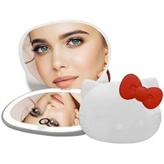 Atuio Impressions Hello Kitty Compact Makeup Mirror with LED Light, Elegant Compact Mirror with LED Strip Light