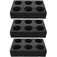 BESTonZON Pack of 3 Takeaway Cup Holder Tray Cup Holder Foam Glass Holder 6 Cups Coffee Carrier Take Out Drink Holder for Camping Picnic Black