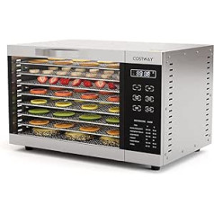 COSTWAY Dehydrator with 8 Grid Trays, 620W Dehydrator 30-70°C Temperature Control & 24H Timer, Overheating & Overload Protection, Food Dryer for Fruit, Meat, Vegetables