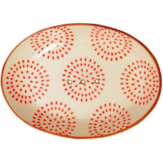 Tabea Hand Painted Ceramic Soap Dish with Holes for Drainage 14 x 9.5 x 2 cm