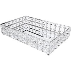 03 Makeup Organiser Tray, Multi-Purpose Crystal Decorative Tray, Splitter Exquisite Bathroom for Makeup Jewellery