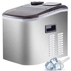 BuoQua 18 kg Ice Cube Maker with Ice Cubes, Ice Cube Maker, White, Commercial Ice Maker, 220 V