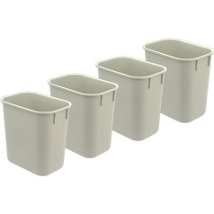 Acrimet Waste Paper Bin, Desk Bin, 3.25 Gallon/13 Quart/12 Litre (Plastic) (Light Grey) (Set of 4)