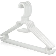Hangerworld 20 Plastic All-Purpose Clothes Hangers 40 cm White Trouser Bar Rotating Hook