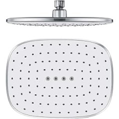 Rain Shower Head 260 x 195 mm Rain Shower White and Chrome Shower Head ABS Rectangular Built-in Shower Heads High Pressure Luxury Waterfall Rain Shower Head G1/2