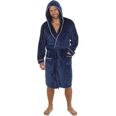 CityComfort Men's Bathrobe with Hood Super Soft Fleece Men's Dressing Gown with Hood Soft and Comfortable Fleece Robe Dressing Gown Long Men's Gifts