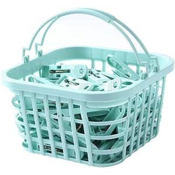 Clothes Pegs, Laundry Basket, Clothes Pegs for Clothesline, Clothespins, Clothes Pegs with Basket, Blue