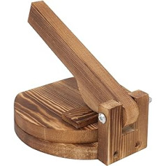 Angoily Tortilla Press, Wooden Dumpling Press, Preseasoned Tortilla Maker, Pataconera for Flour, Tortilla, Roti, Tawa or Dosa