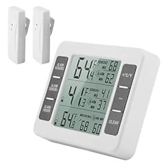 Ledusskapja termometrs Bezvadu digitālā akustiskā signalizācija ar sensora minimālo/maksimālo displeju