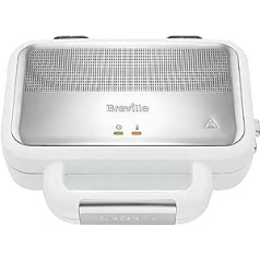 Breville VST074X Augsti spīdīgs DuraCeramic Jumbo Sandwich Tosteris DuraCeramic pārklājums Darbības un gaidstāves indikators