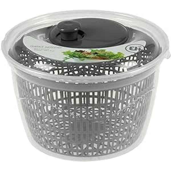 ABRUS® Salad Spinner 5L Assorted Spinning Strainer and Quick Dryer, Salad & Vegetable Spider with Spinner (Grey)