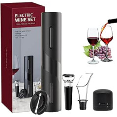 Electric Wine Bottle Opener Kit, 5 in 1 Battery Operated Electric Wine Opener, Automatic Corkscrew, Bottle Opener Set with Foil Cutter, Wine Bottle Stopper, Wine Pourer