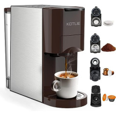 KOTLIE Espresso Coffee Machine, 4-in-1 Coffee Machine for Nespresso Original/Dolce Gusto/Flour/ESE Capsule Espresso Machine, 19 Bar Automatic Nespresso Capsules Coffee Machine