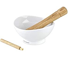 Cole & Mason H111929 Suribachi balta keramikas piesta un java