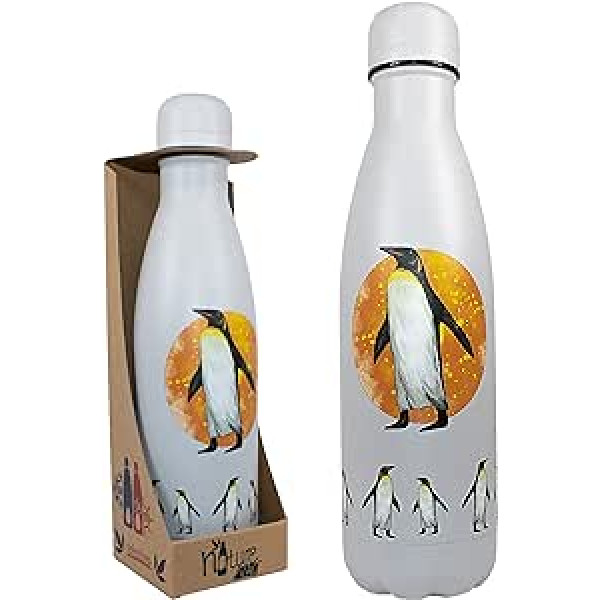 NatureVac - Penguin by Deluxebase Insulated Reusable Travel Vacuum Bottle for Hot Water, Coffee, Tea