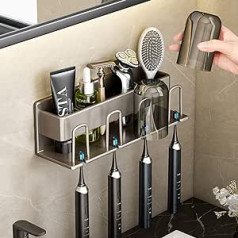 BAIRUTONG Toothbrush Holder for Bathroom, Electric Toothbrush Holder, Toothbrush Holder, Toothbrush Holder, Wall Mounted (Grey)